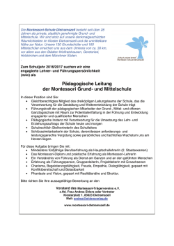 Pädagogische Leitung der Montessori Grund