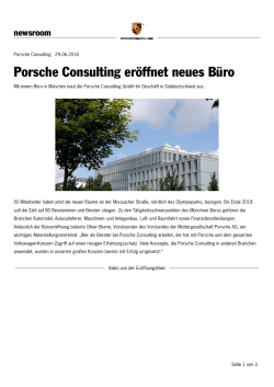 Porsche Consulting eröffnet neues Büro