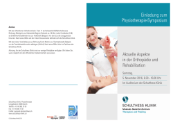 Einladung  - Schulthess Klinik