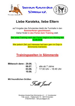 Greu&szlig;en - Shotokan Karate Dojo S&ouml;mmerda