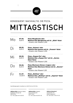 Aktuelle Mittagstisch- und Lunchkarte
