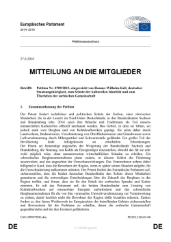DE DE MITTEILUNG AN DIE MITGLIEDER