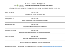 In Ihrer knappen Mittagspause - Business Menü zum Preis von 8,90