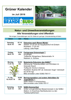 Gr&uuml;ner Kalender - Meetingpoint Brandenburg