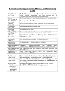 Grunds&auml;tze ordnungsgem&auml;&szlig;er Buchf&uuml;hrung und Bilanzierung (GoB)