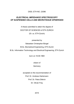 electrical impedance spectroscopy of suspended - ETH E