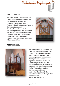 Dispositionen der Orgeln - Gackenbacher Orgelkonzerte