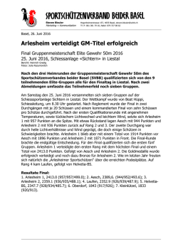 Pressebericht - Sportschützenverband beider Basel SVBB
