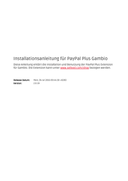 Installationsanleitung f&uuml;r PayPal Plus Gambio