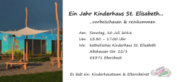 Ein Jahr Ein Jahr Kinderhaus St. Elisabeth