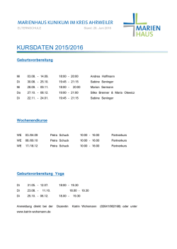 Programm der Elternschule 2. Halbjahr 2016