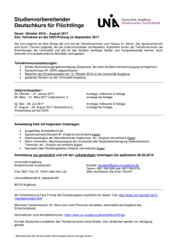 Informationen zum Deutschkurs