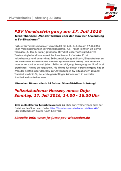 PSV Vereinslehrgang am 17. Juli 2016 - Ju