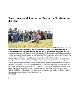 Bauern machen sich schlau auf Feldtag in Christgrün an der Pöhl