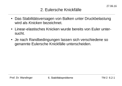 2. Eulersche Knickfälle - Prof. Dr. Johannes Wandinger