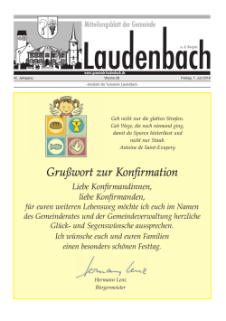 Grußwort zur Konfirmation