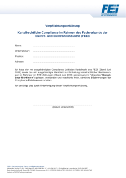 Verpflichtungserklärung Compliance Kartellrecht FEEI Mitglieder
