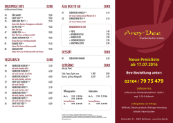 Ihre Bestellung unter: - Aroy