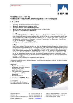 Gwächtenhorn  Gletscherhochtour mit Klettersteig über