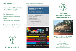 Jahres&uuml;bersicht Sommer 2016 - Lawn-Tennis