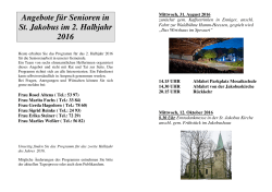 Programm der Senioren - Kath. Pfarrei "St. Jakobus" Ennigerloh