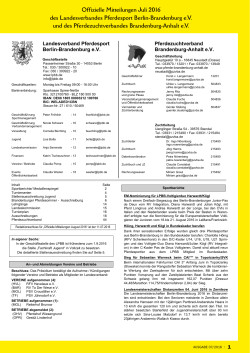 Juli 2016 - Landesverband Pferdesport Berlin