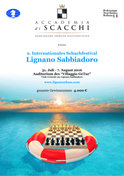 2° International Chess Festival Lignano Sabbiadoro DE