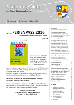 Mitteilungsblatt FERIENPASS 2016