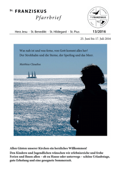Pfarrbrief 13/2016 - Katholische Kirchengemeinde St. Franziskus