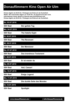 Donauflimmern Kino Open Air Ulm