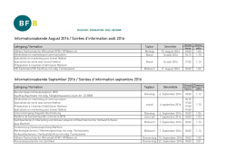 Informationsabende August 2016 / Soir&eacute;es d`information ao&ucirc;t 2016