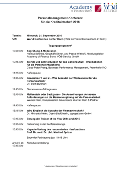 Konferenzprogramm - VÖB Service GmbH