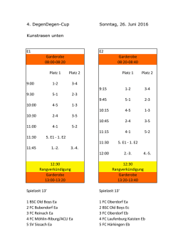 Spielplan 4. DegenDegen-Cup
