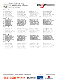 Einteilungsliste 6. Gang