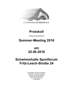 Protokoll - Schwimmclub Berlin