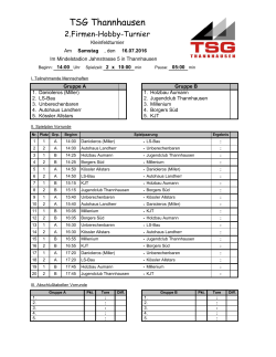 Tunierplan - TSG Thannhausen