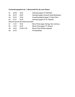 Vorbereitungsspiele der 1. Mannschaft f&uuml;r die neue Saison Di. 28.06