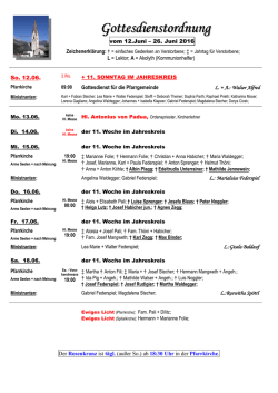 Gottesdienstordnung