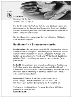 Bauführer/in / Strassenmeister/in