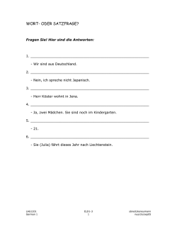 WORT- ODER SATZFRAGE