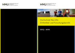 Hochschule Neu-Ulm Drittmittel- und Forschungsbericht 2013