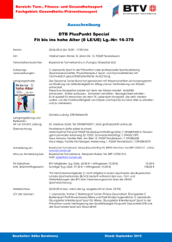 Ausschreibung DTB PlusPunkt Special Fit bis ins hohe Alter (8 LE