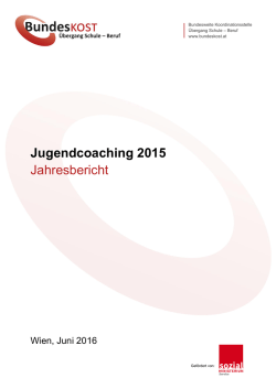 Jugendcoaching 2015 Jahresbericht