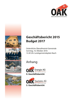 Jahresbericht - OAK Oberallmeindkorporation Schwyz