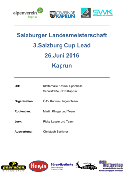 Salzburger Landesmeisterschaft 3.Salzburg Cup Lead 26.Juni 2016