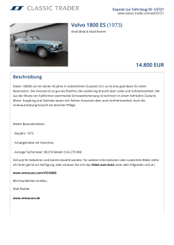 Volvo 1800 ES (1973) 14.800 EUR