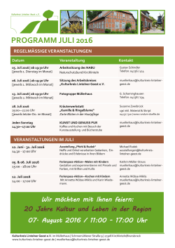 Kulturkreis Lintelner Geest – Programm Juli 2016