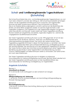 Betreuungsangebot an der Schule Reiden