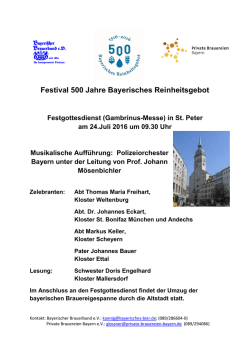 Presse Festgottesdienst - Bayerischer Brauerbund