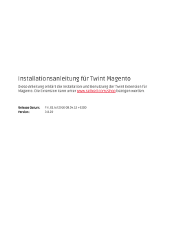 Installationsanleitung f&uuml;r Twint Magento